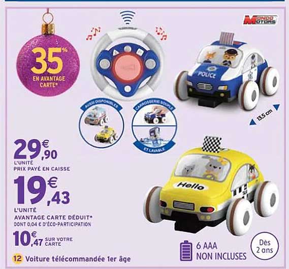 voiture télécommandée 1er âge