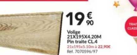 volige 21x195x4.20m pin traite cl.4