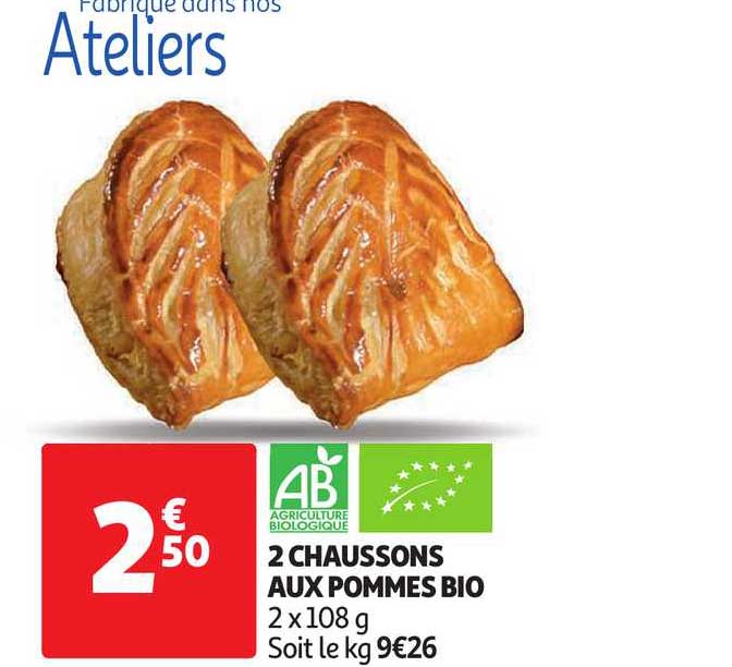 2 Chaussons Aux Pommes Bio