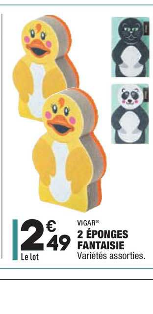 2 éponges Fantaisie Vigar
