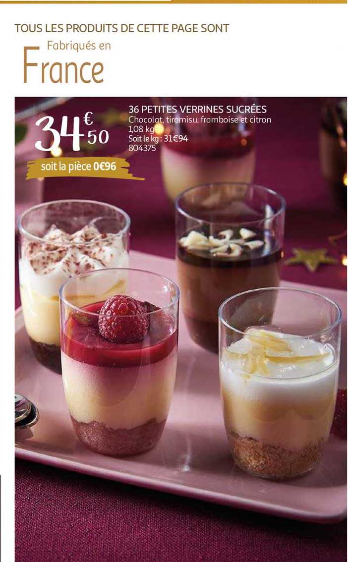 36 petites verrines sucrées