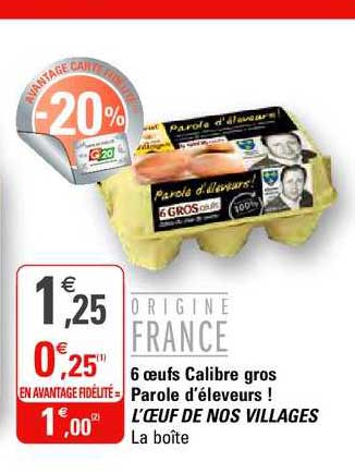 6 œufs calibre gros parole d'éleveurs ! l’œuf de nos villages