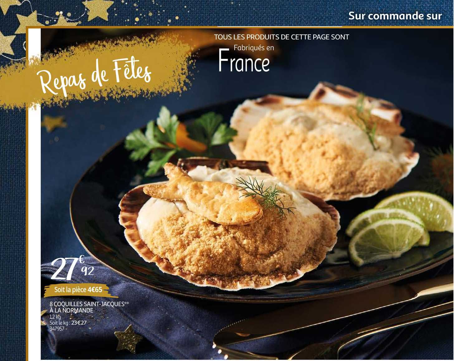 8 coquilles saint jacques à la normande