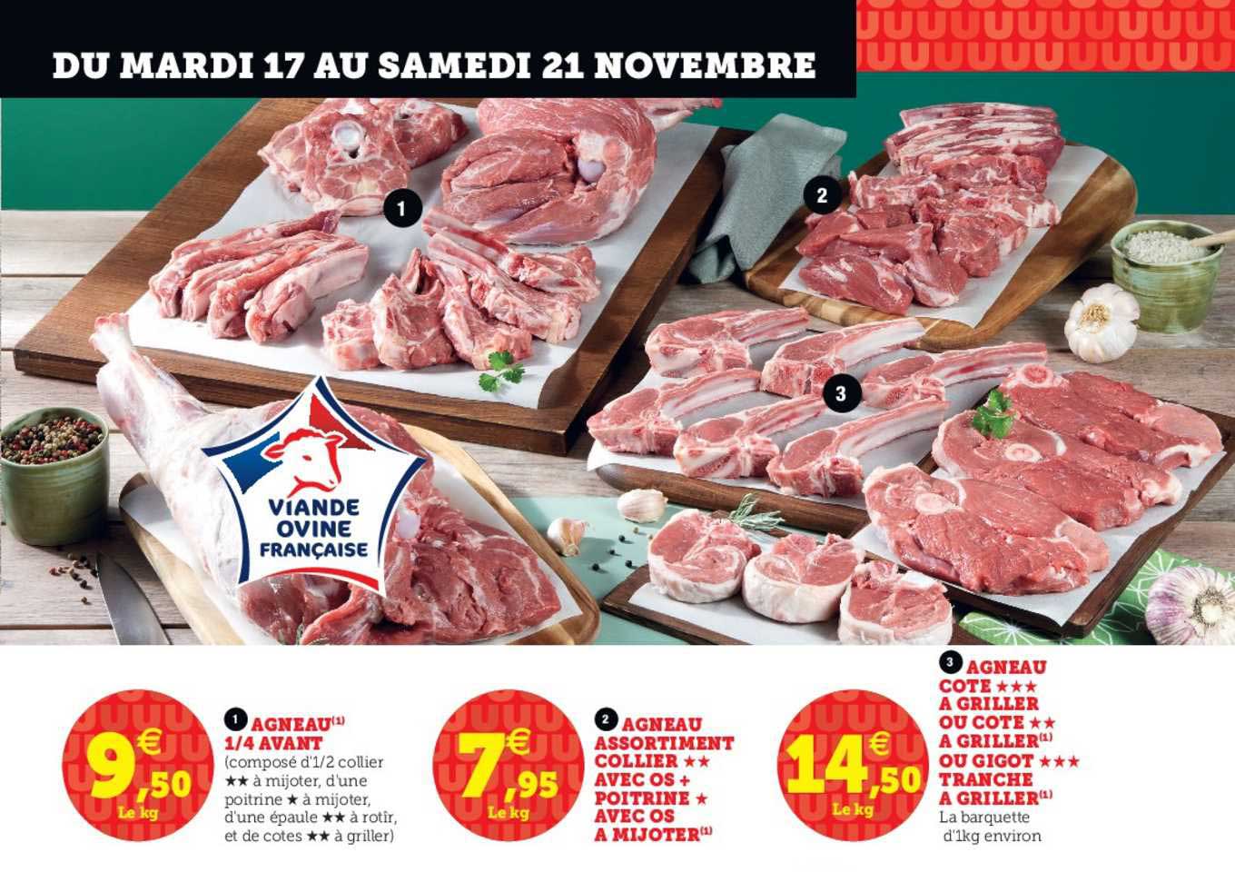 agneau 1-4 avant, agneau assortiment collier avec os + poitrine avec os, agneau côte à griller ou gigot tranché à griller