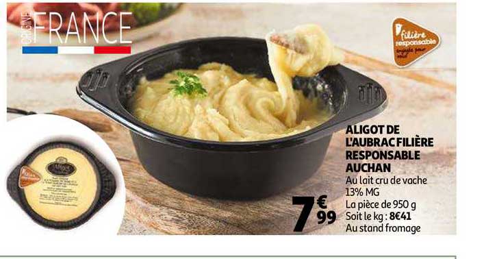 aligot de l'aubrac filière responsable auchan