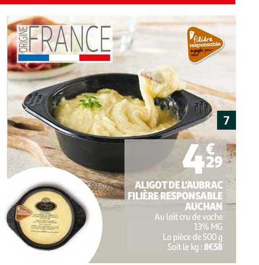 aligot de l'aubrac filière responsable auchan