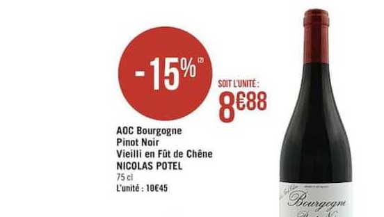 aoc bourgogne pinot noir vieilli en fût de chêne nicolas potel