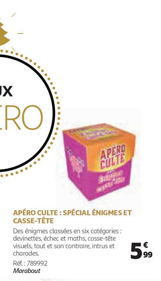 apéro culte : spécial énigmes et casse-tête