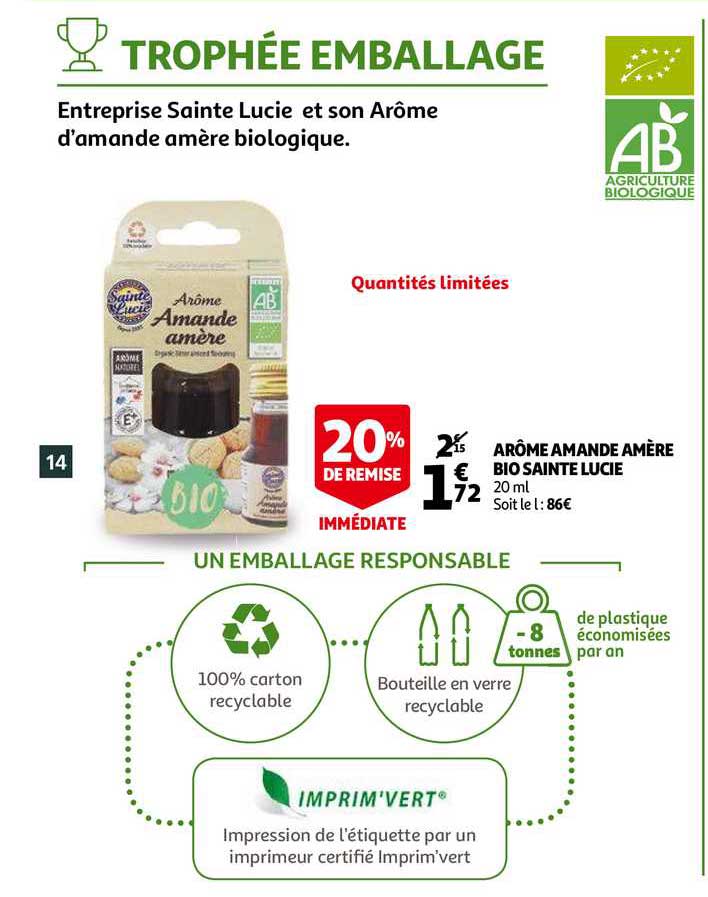 arôme amande amère bio sainte lucie