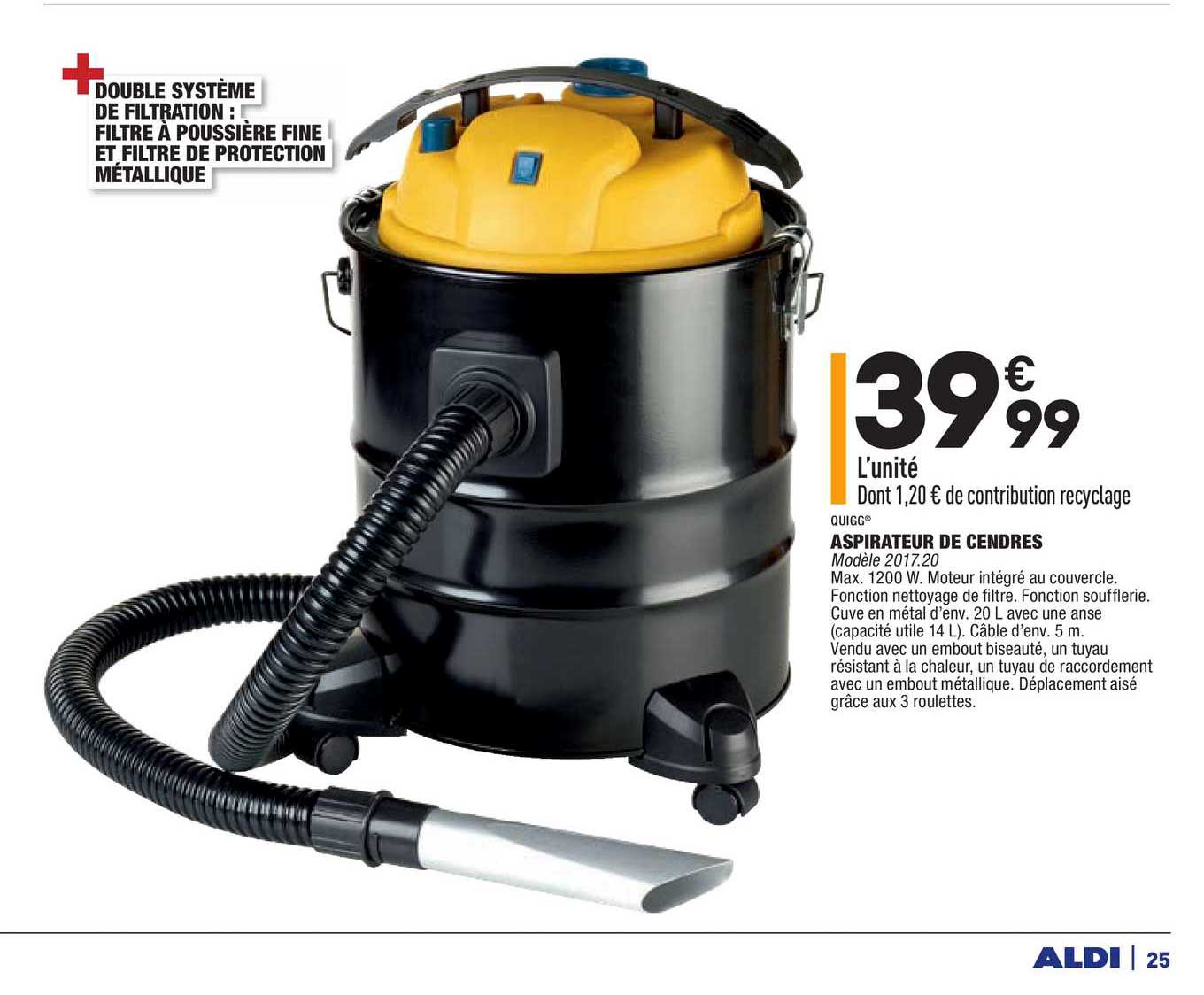 aspirateur de cendres quigg