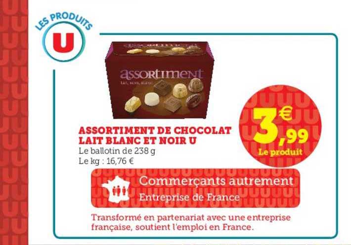 Assortiment De Chocolat Lait Blanc Et Noir U