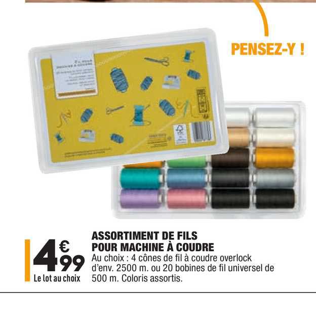 assortiment de fils pour machine à coudre