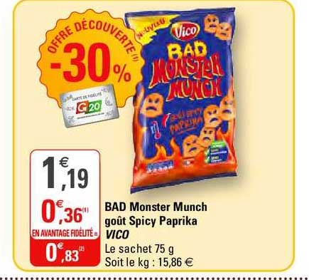 bad monster munch goût spicy paprika vico