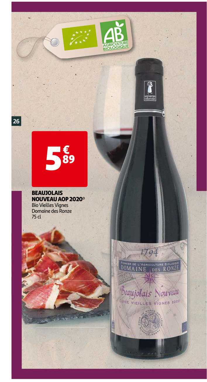 beaujolais nouveau aop 2020 domaine des ronze