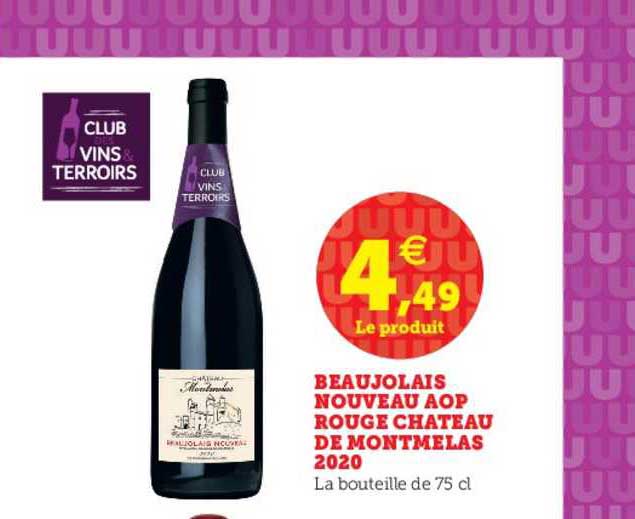 Beaujolais Nouveau Aop Rouge Château De Montmelas 2020