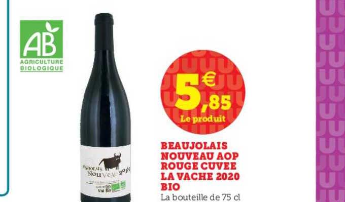 beaujolais nouveau aop rouge cuvée la vache 2020