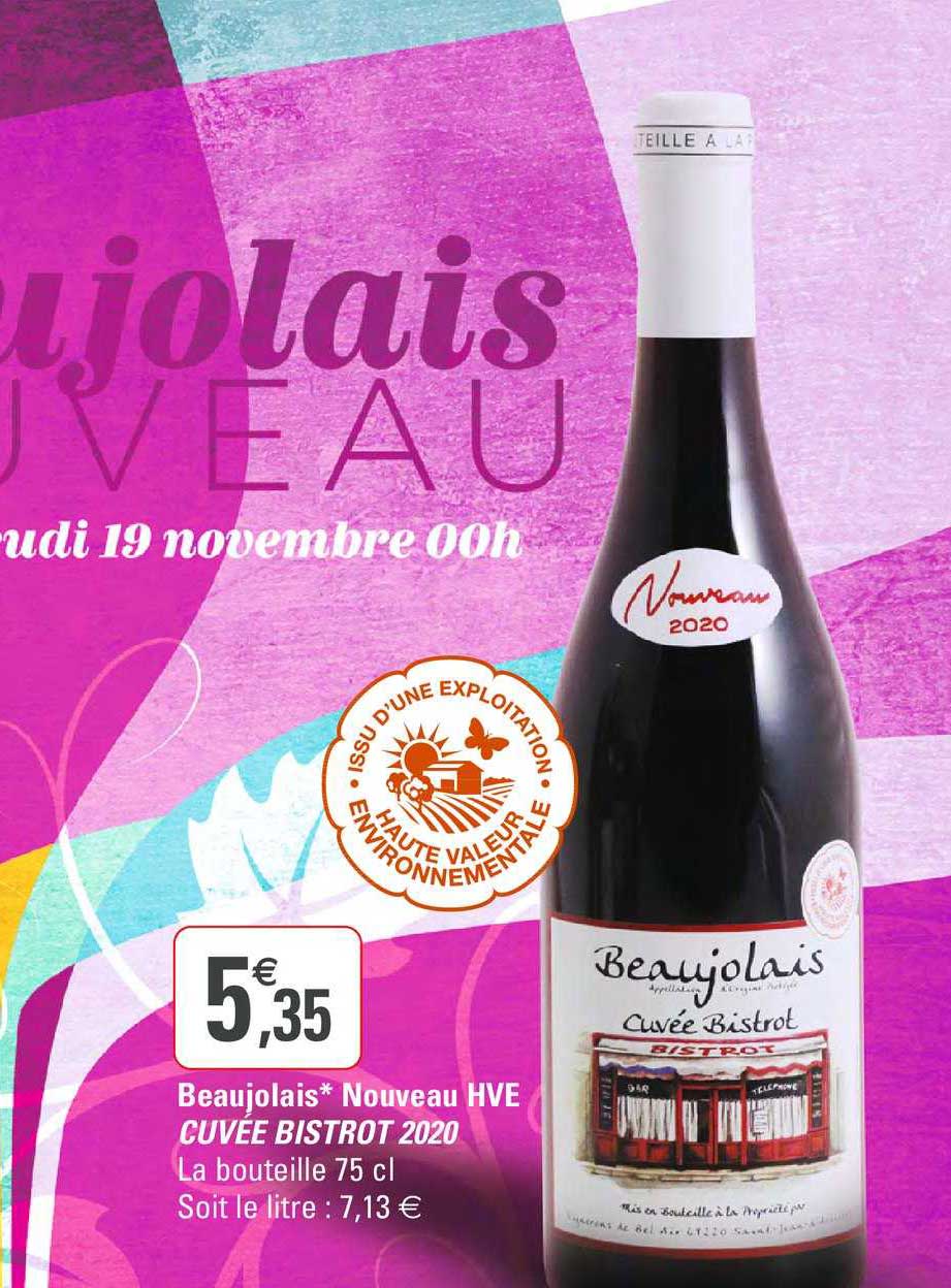 beaujolais nouveau hve cuvée bistrot 2020