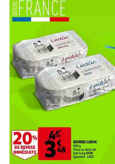 beurre leduc 20% de remise immédiate