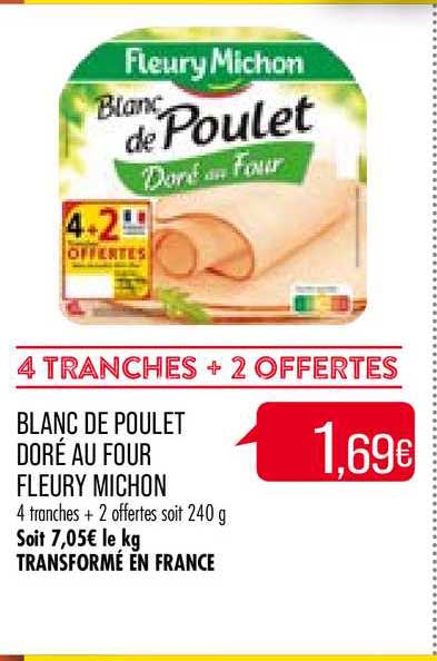 blanc de poulet doré au four fleury michon