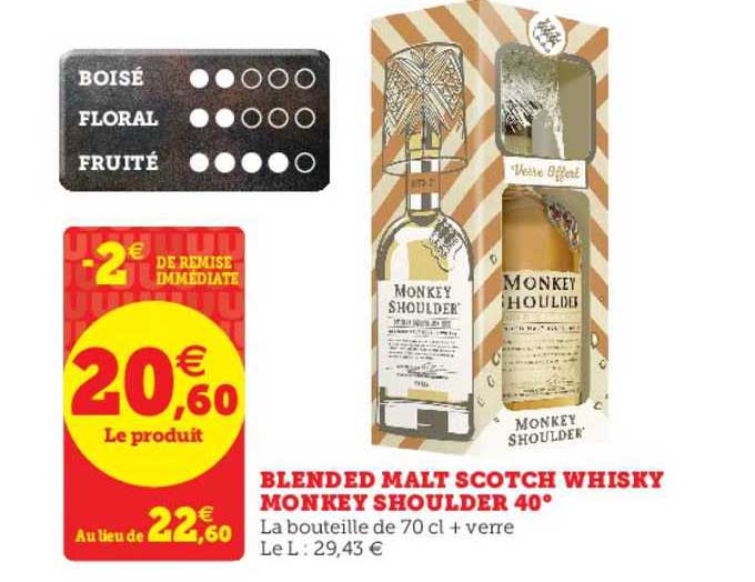 blended malt scotch whisky monkey shoulder 40°
