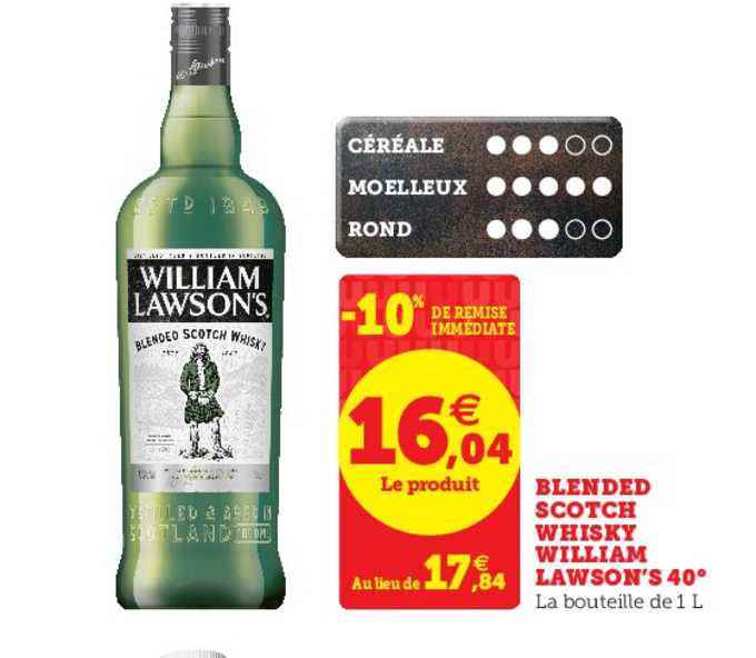 blended scotch whisky william lawson's 40°