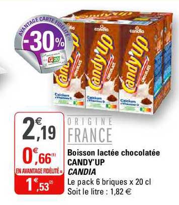 boisson lactée chocolatée candy up candia