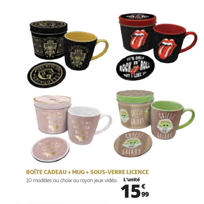 boîte cadeau + mug + sous-verre licence