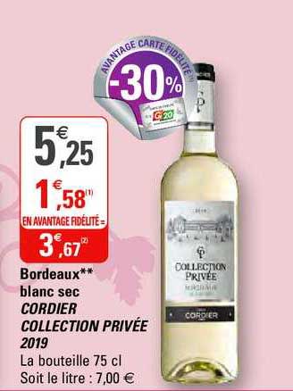 bordeaux blanc sec cordier collection privée 2019