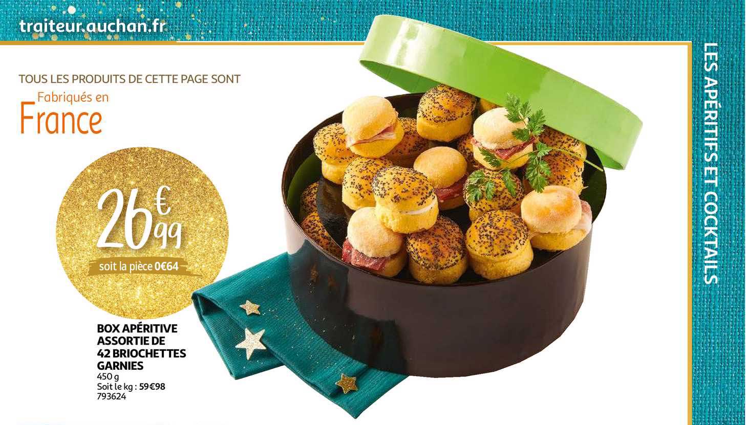 box apéritive assortie de 42 briochettes garnies