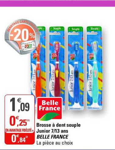 brosse à dent souple junior 7 13 ans belle france