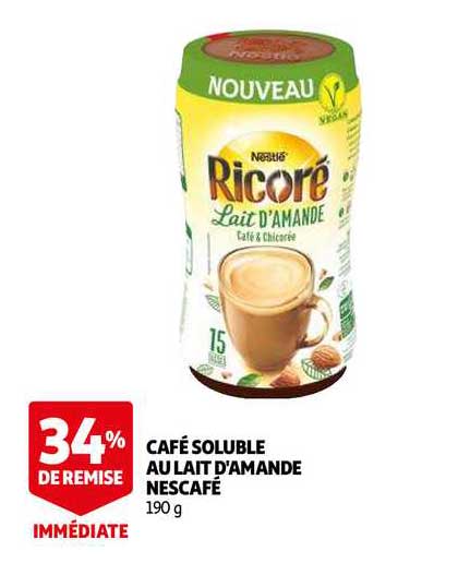 café soluble au lait d'amande nescafé