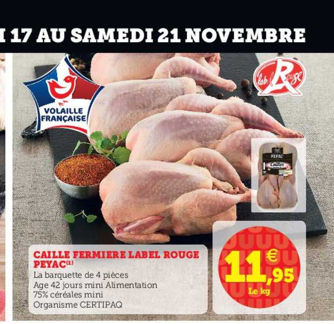 caille fermière label rouge peyac
