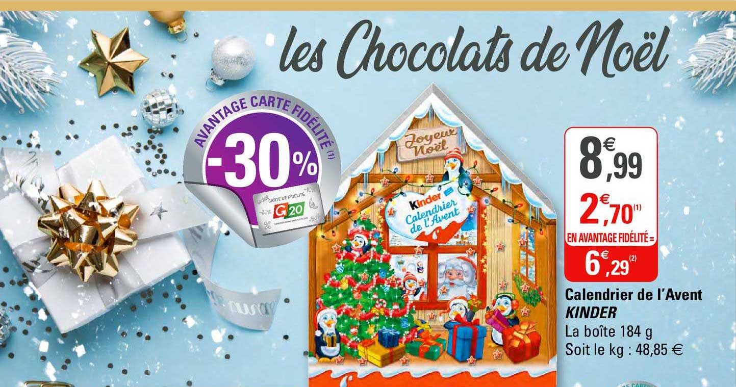 calendrier de l'avent kinder