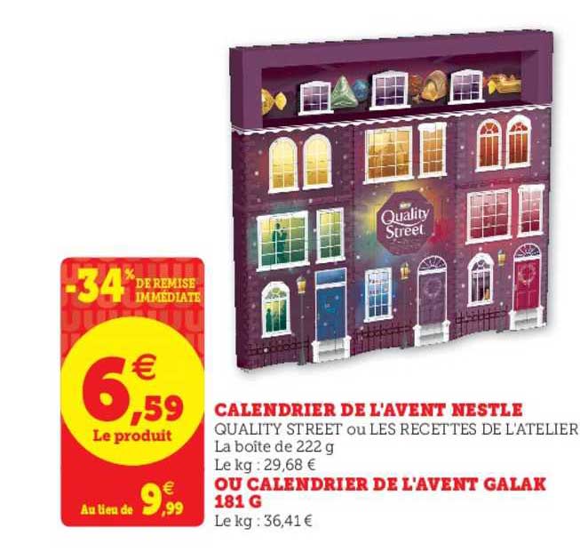 calendrier de l'avent nestlé calendrier de l'avent galak -34% de remise immédiate