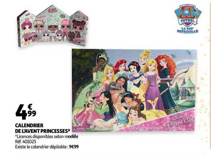 calendrier de l'avent princesses