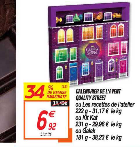 calendrier de l'avent quality street 34% de remise immédiate