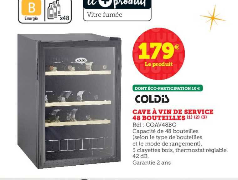cave à vin de service 48 bouteilles coldis
