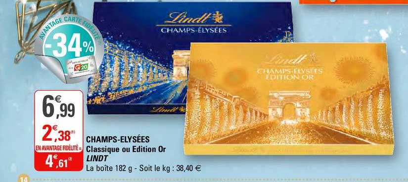 Champs Elysées Classique Ou Edition Or Lindt