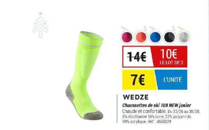 chaussettes de ski 100 new junior wedze