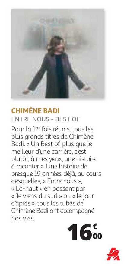chimène badi entre nous-best of