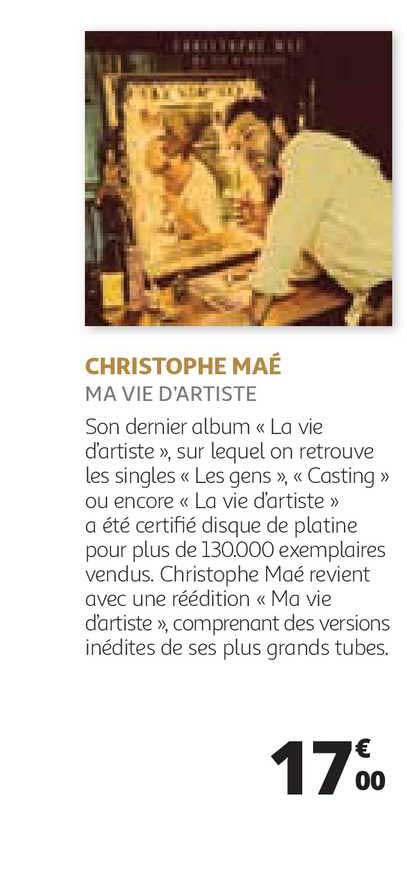 christophe maé ma vie d'artiste