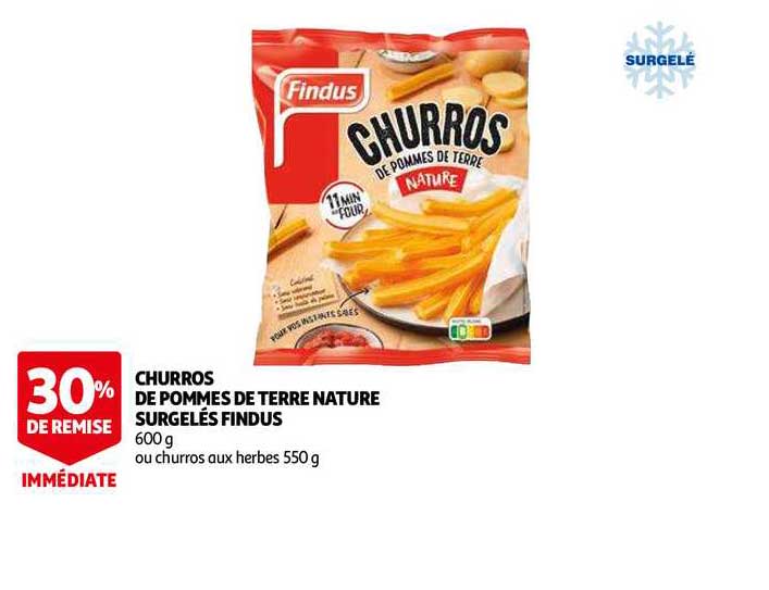 Churros De Pommes De Terre Nature Surgelés Findus