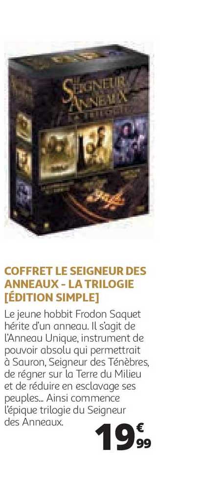 coffret le seigneur des anneaux - la trilogie (édition simple)