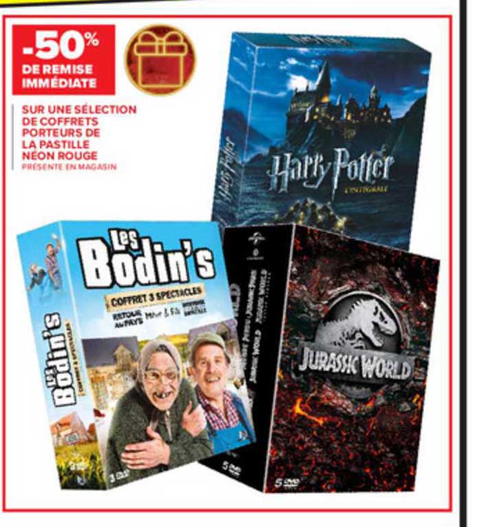 coffrets porteurs de la pastille néon rouge