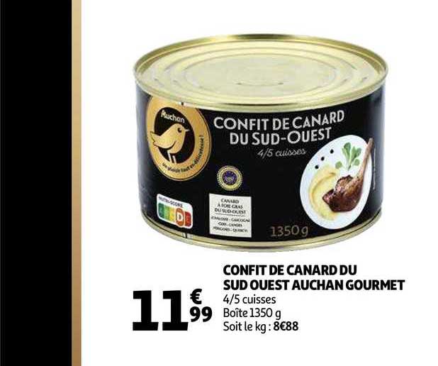 confit de canard du sud ouest auchan gourmet