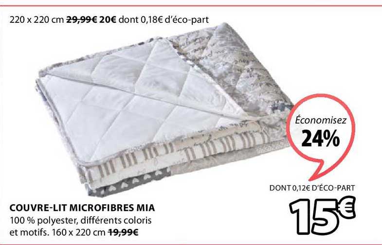 couvre lit microfibres mia