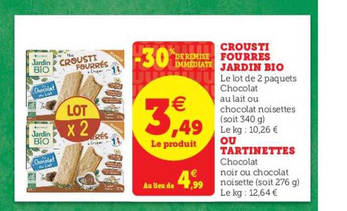 crousti fourrés jardin bio ou tartinettes