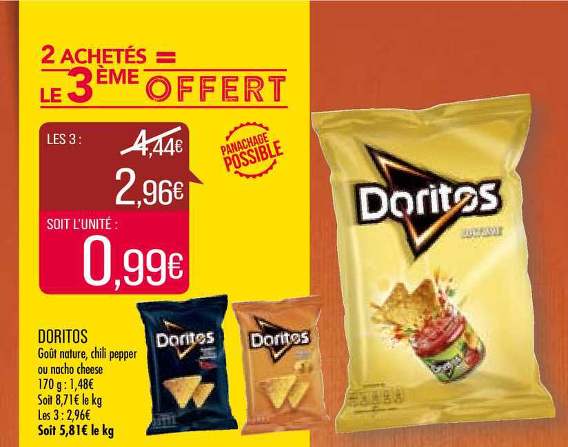 doritos 2 achetés = le 3ème offert