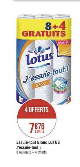 essuie tout blanc lotus j'essuie tout!