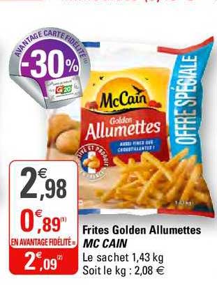 frites golden allumettes mc cain